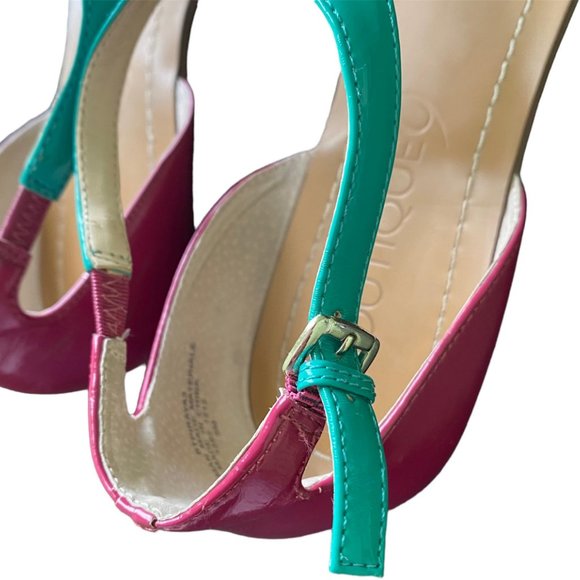 Boutique 9 T-Strap Flat Thong Sandals Teal/Blue/Pink Summer Spring Beach | Sz 9M - Picture 9 of 11